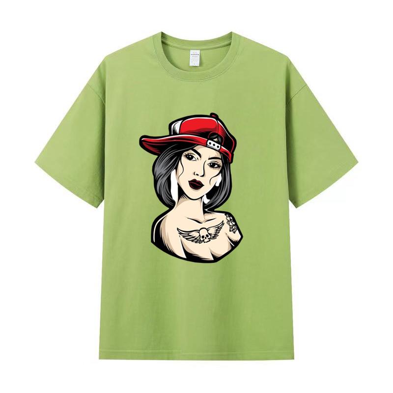 Летняя мужская футболка высокого качества из хлопка с короткими рукавами и принтом, женская футболка, модная спортивная рубашка, повседневный топ для бега