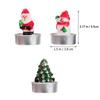 3pcs/set Christmas Candles Mini Claus Xmas Tree Snowmen Shaped Tin Cans Handheld Candles for Home Decor New Year Craft Gifts
