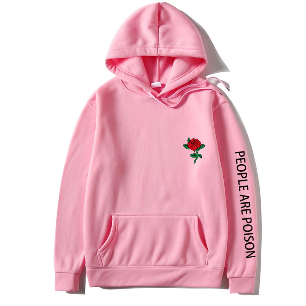 2023 Autumn Winter New Hoodie Men Fashion Red Rose Flower Sweatshirt with Print Autumn Winter Streetwear Men Women Casual Pullover Hoody Male