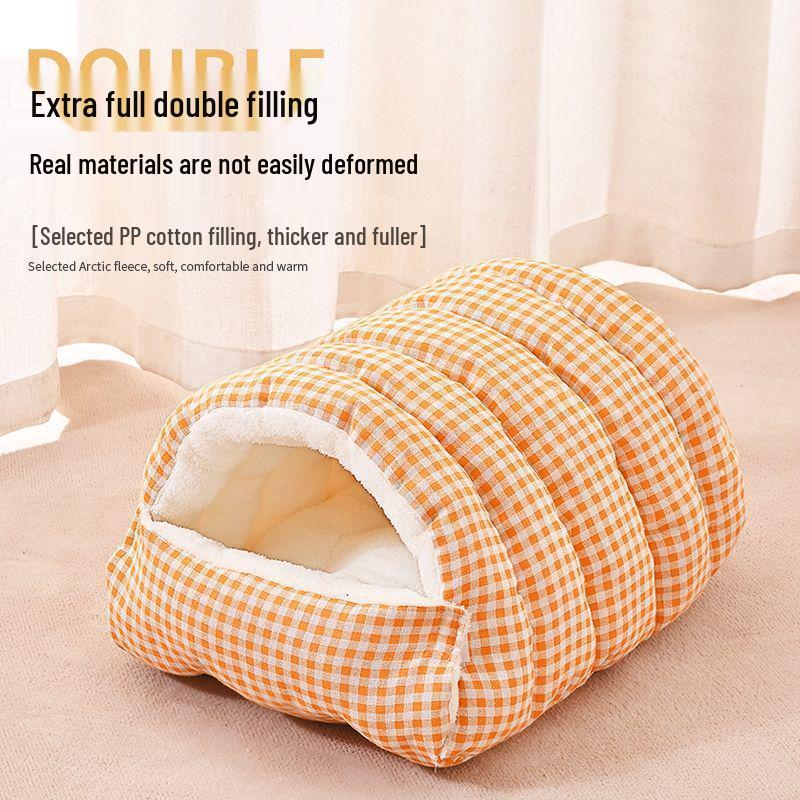 All-Season Warm Pet Nest: Cat & Dog Bed, Enclosed, Removable & Washable