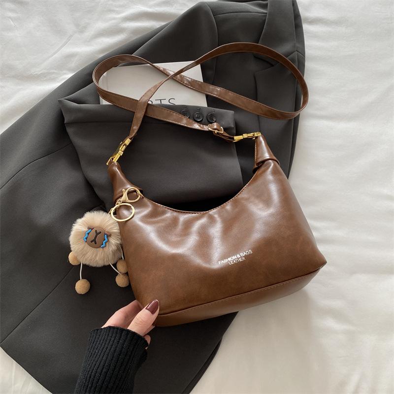 Ретро женская сумка 2025 новая осенняя мода мягкая поверхность сумка-пельмень высокая ценность одноплечевая сумка-мессенджер