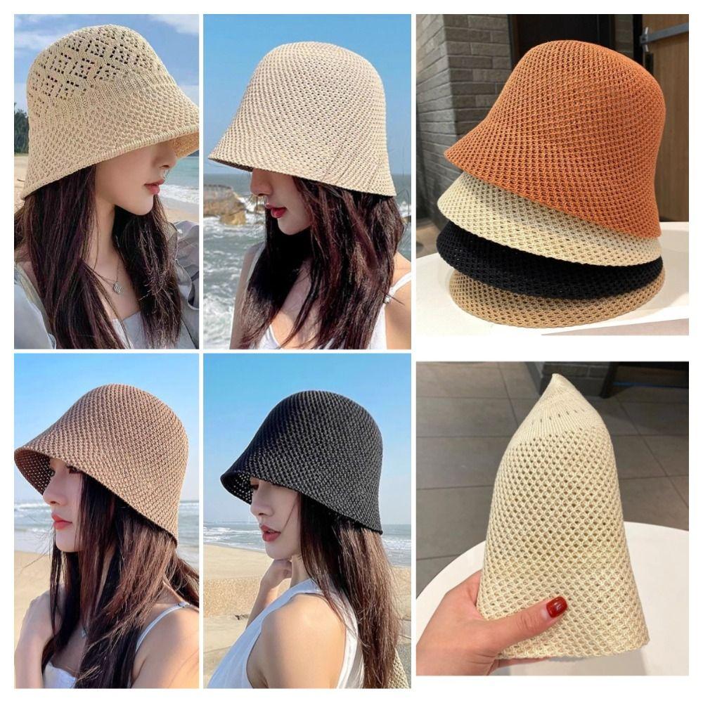 Breathable Fisherman Hat Hollow Beach Cap Versatile Sun Cap  Outdoor