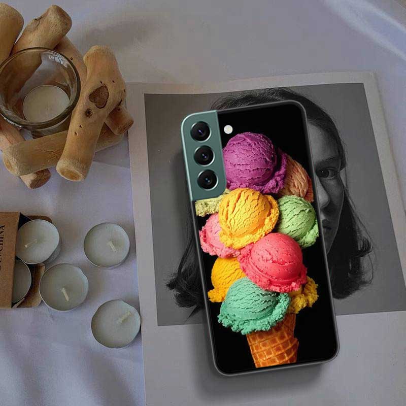 Colorful Ice Cream and Popsicles Phone Case For Samsung Galaxy S22 S25 Ultra S21 S10 Plus S26 Edge S20 S23 S24 FE Cover Sili