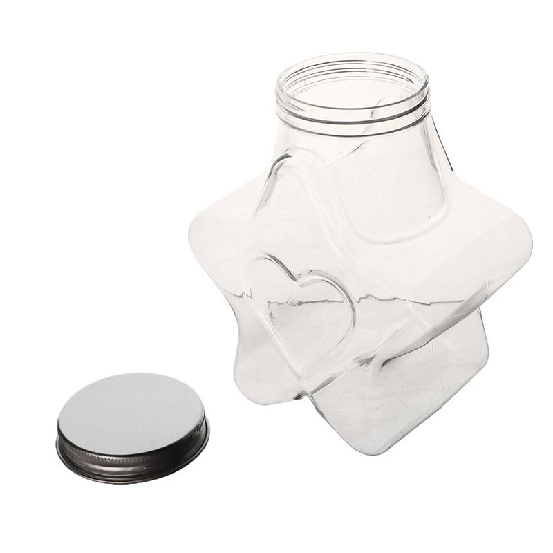 Звезда Форма Кукольный Орнамент Ящик Для Хранения Пластиковая Бутылка С Крышками Контейнер Для Хранения Пищи Банка С Широким Горлом Многоразовый Контейнер Для Печенья