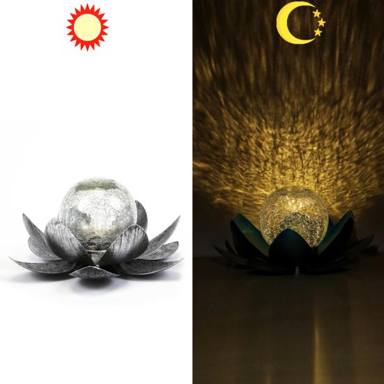 Солнечная лампа Lotus Light, автоматическое включение/выключение IP55, водонепроницаемый беспроводной дизайн, солнечная садовая лампа, украшение для лужайки, патио, улицы