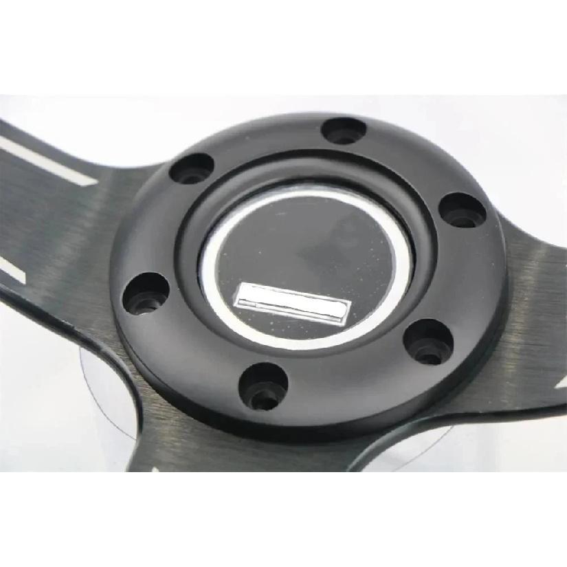 14 inch 350MM Suede Shallow Concave Steering Wheel with Red Stitching,Universal Racing Sports Steering Wheel