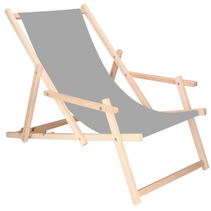 Springos ® Садовый шезлонг Складной деревянный шезлонг С подлокотниками