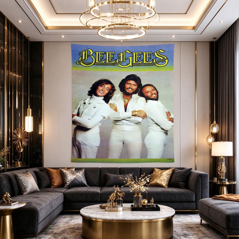 Bee Gees All White Suits Three Brothers Disco Era Promo Poster