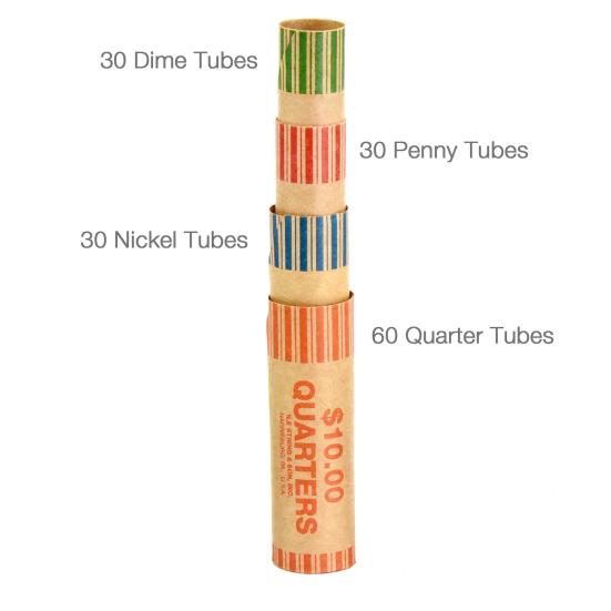 10 шт. предварительно сформированные обертки для монет, рулоны с цветовой кодировкой, четверти пенни для банков, розничных магазинов, обмен монет