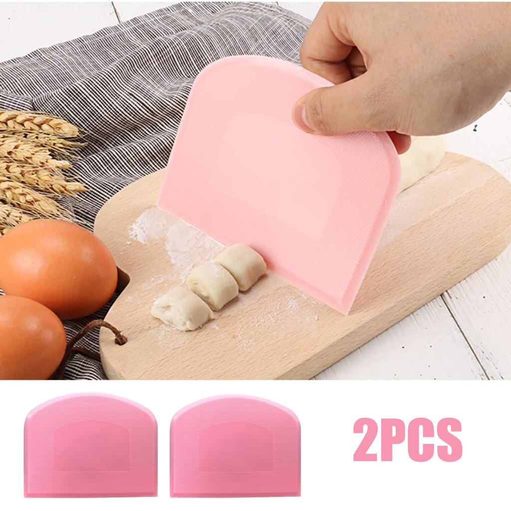 2PC Plastic Cake  Spatula Dough Butter Batter Scraper Baking Tools