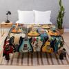 Electric Guitars Collage Throw Blanket
