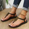 Fashion Women Fashion Sandals 2025 Summer Flat Shoes Female Bohemia Flip Flops Ladies Vacation Beach Sandales Girls Street Footwear