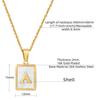 Name Letter Shell Pendant Necklaces White Square Initials Stainless Steel Necklace Gold Color Chain Jewelry for Women