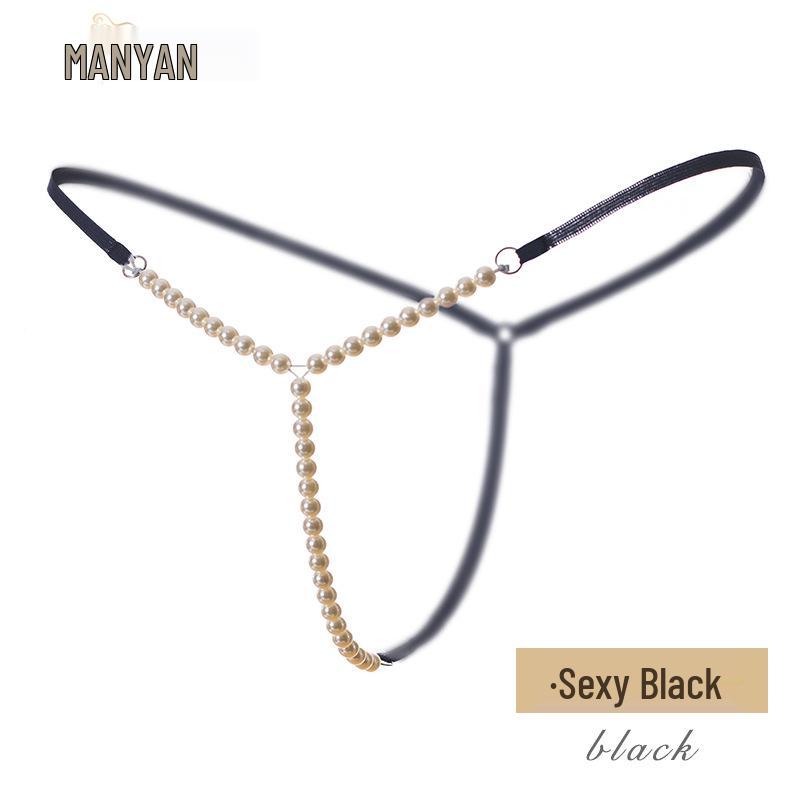 Элегантное прозрачное стринги с Т-образной спинкой и жемчужной отделкой для женщин