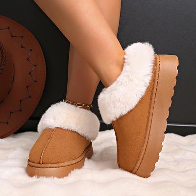 Lucyever 2024 Новые зимние сапоги на толстой подошве с мехом, женские пушистые меховые нескользящие зимние сапоги для женщин, туфли из толстого плюша и хлопка