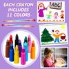 Teling 140 Pieces Stackable Crayons Pencils Party Favors for Kids Preschool 11 Interchangeable Colors Mini Rainbow Crayons Pens Bulk Colorful Stacker
