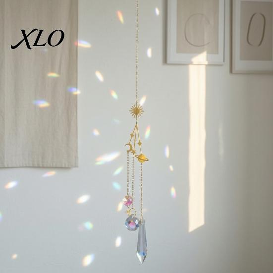 Sophisticated Balcony Decor Crystal Suncatcher, Rainbow Maker Prism Hanging Wind Chime, Pendant Boho Room Decoration for Window, Balcony, Garden,