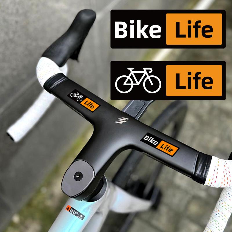 Bike Life Vinyl Sticker, Black Waterproof Durable Decal for Road Bike Steering Wheels Frame Tubes Decor