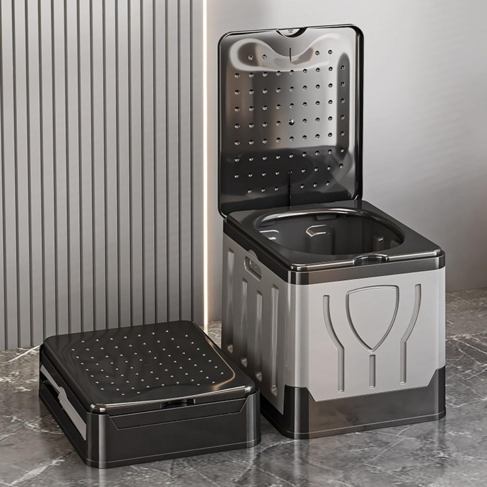 Emergency Folding Toilet Strong Bearing Capacity Camping Potty Cover Car Bedpan  Hiking