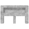 Headboard Cabinet with Storage Concrete Grey Wood Based Material