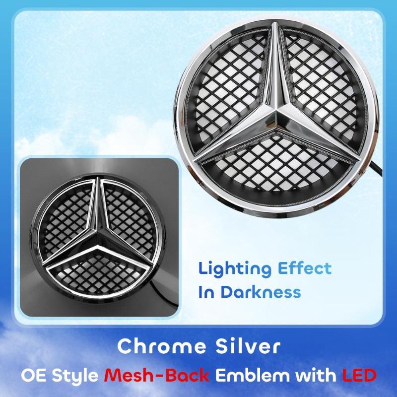 Эмблема Звезда на Решетку Радиатора Автомобиля 3D Зеркальная OE Стиль Плоская Поверхность Для Mercedes Benz W245 W204 X204 B180 B200 B250 C280 C300 C350