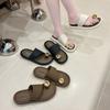Fashion Versatile Non-slip Beach Casual Slippers Spring and Summer 2025 New Thick-bottomed Shallow Mouth Toe Flip-flops Women