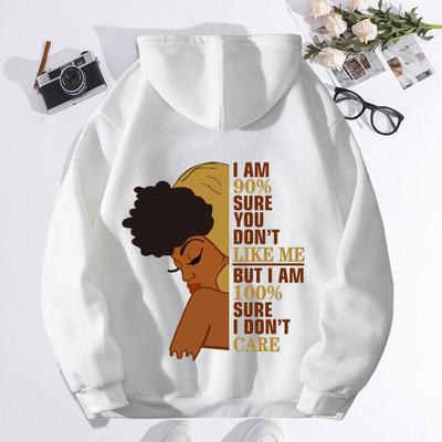 Осенне-зимний свитер с модным принтом в виде букв, капюшоном и воротником сзади, флисовый свитер для женщин