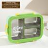 Rectangular Shape Rectangular Lunch Box Divided Grids Stainless Steel Food Container  for School