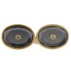Logo Cuffs Black Plated Gold Mens Used