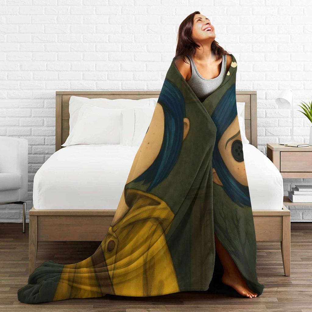 Coralines Flannel Blankets Winter Warm Bedding Throws for Girls Boys Living Room Funny Bedspread Sofa Bed Cover