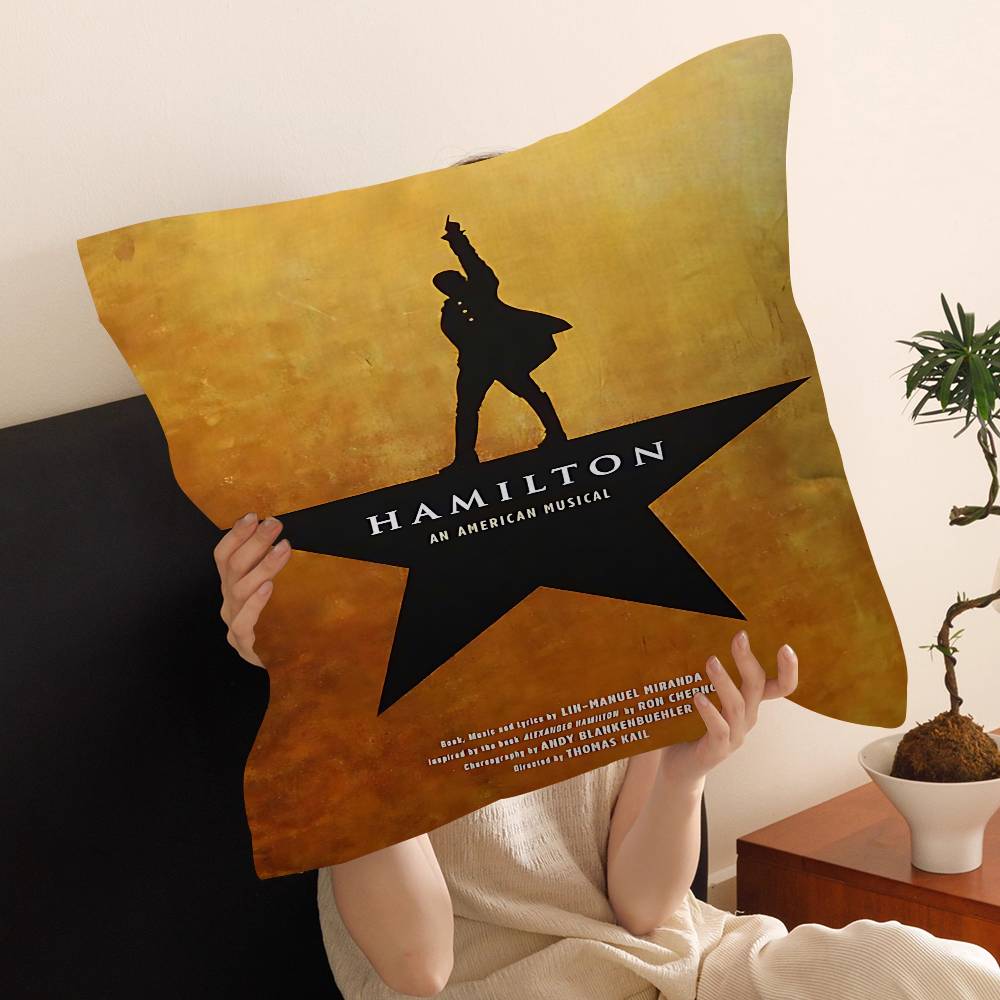 American Musical Hamilton Vintage Personalized Picture Text Home Decorative Pillows Household Gifts 45x45cm