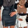 Women Ladies Sexy Leather Sexy Zipper High Waist Bag Hip Skirt