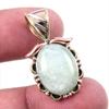 Natural Aquamarine Gemstone 925 Solid Sterling Silver TwoTone Pendant 1.25" D4t93