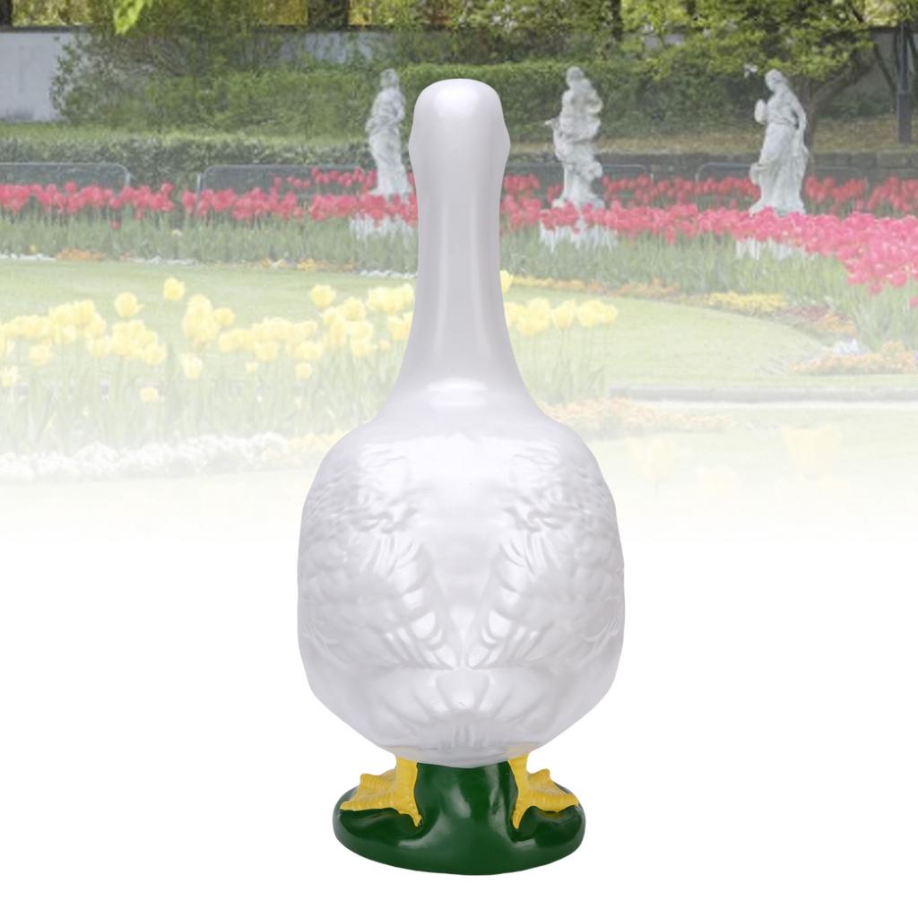 Garden Goose Statue Resin Lifelike Large Size White Goose Sculpture Ornament for Pool Yard Outdoor Decor