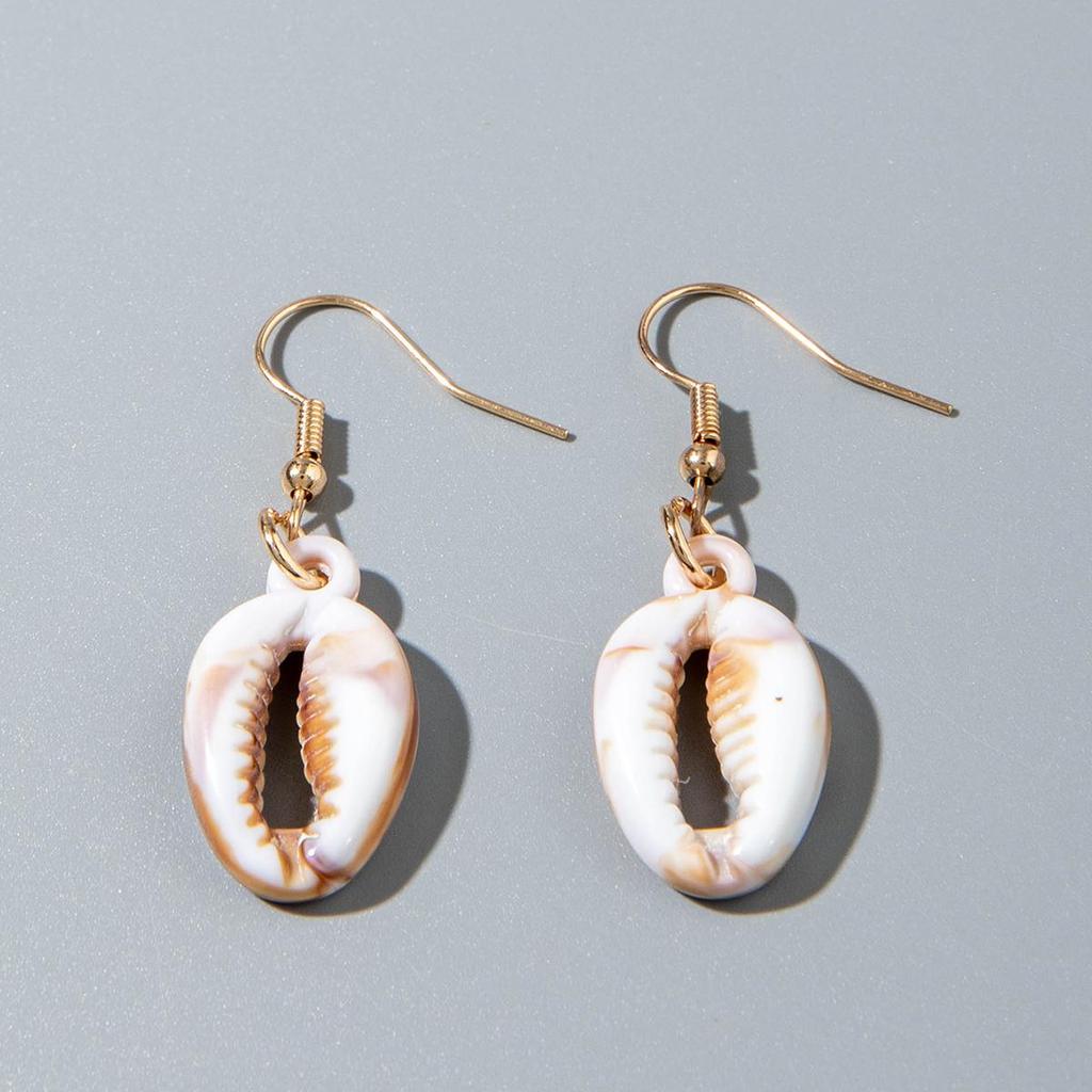 Exquisite Compact Beach Vacation Style Acrylic Starfish Shell Pendant Earrings for Women Jewelry Gifts, Daily Matching Earrings