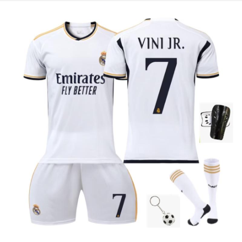 Real Madrid Vinicius Kids Soccer Jersey, White, Polyester Youth