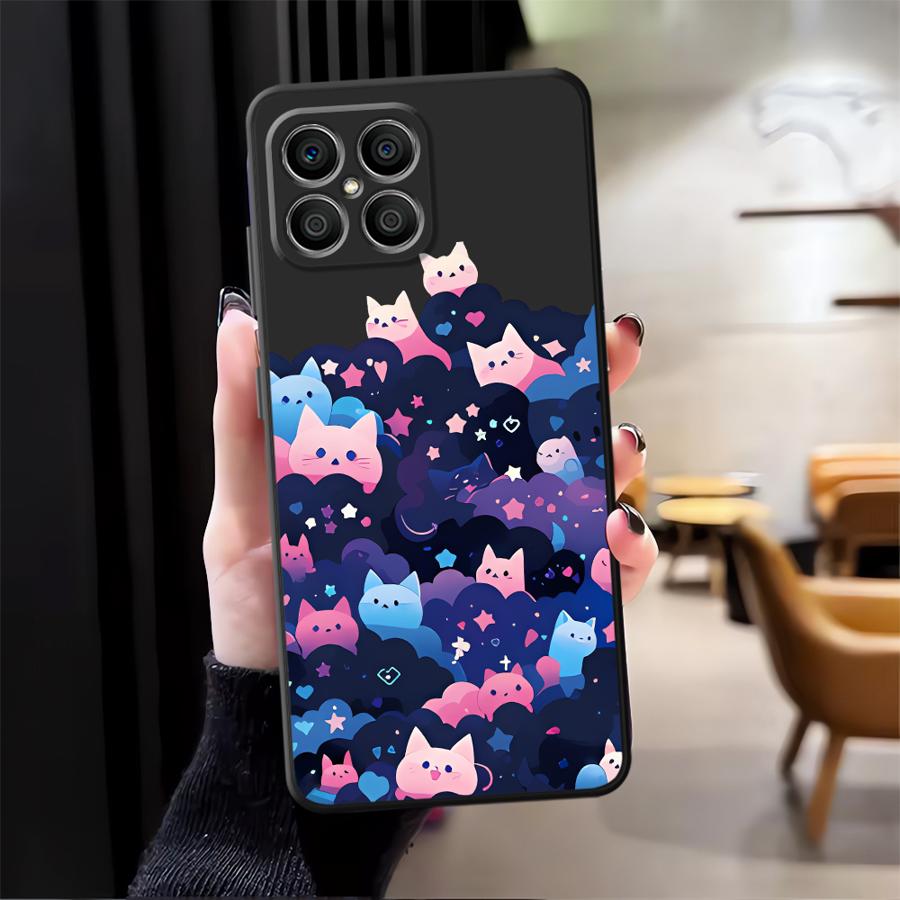 Чехол "Кошачья Звездная Ночь" для Honor X6 70 X8 X7 200 400 Lite 90 8X Magic5Lite X9a X5b Чехол для телефона