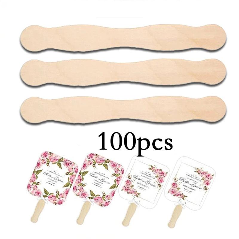 Wooden Popsicle Craft Sticks and Paddle Spoons for DIY Ice Cream Making Crafts Party Kitchen Use 25/50/100PCS