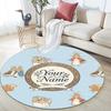 Custom Name,Rabbit pattern round rug,Carpet Rug for Living Room Bedroom Playroom ,Non-slip Floor Mat,Holiday Gifts and Birthday Gifts.