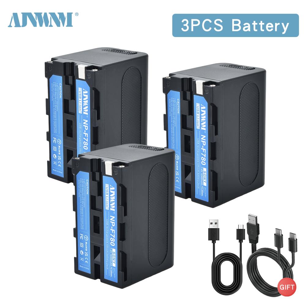 AJNWNM 10400 мАч для Sony NP-F770 NP-F780 F750 F730 Аккумулятор ЖК-дисплей зарядное устройство F970 F550 F570 F750 F770 MC1500C