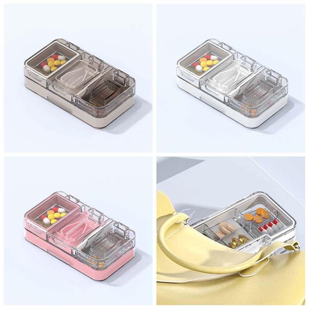 Pill Storage Accessories Mini Pill Box Medicine Pill Storage Container Mini Pill Cutter   Unisex