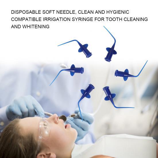 50pcs / Bag Disposable Irrigation Rinse Tips Dental Teeth Whitening Flexible Resin Tip Soft Needle