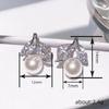 New High End Pearl Zircon Leaf Earrings For Women'S Daily Wear, Fashionable, Elegant, Light Luxury Jewelry Accessories