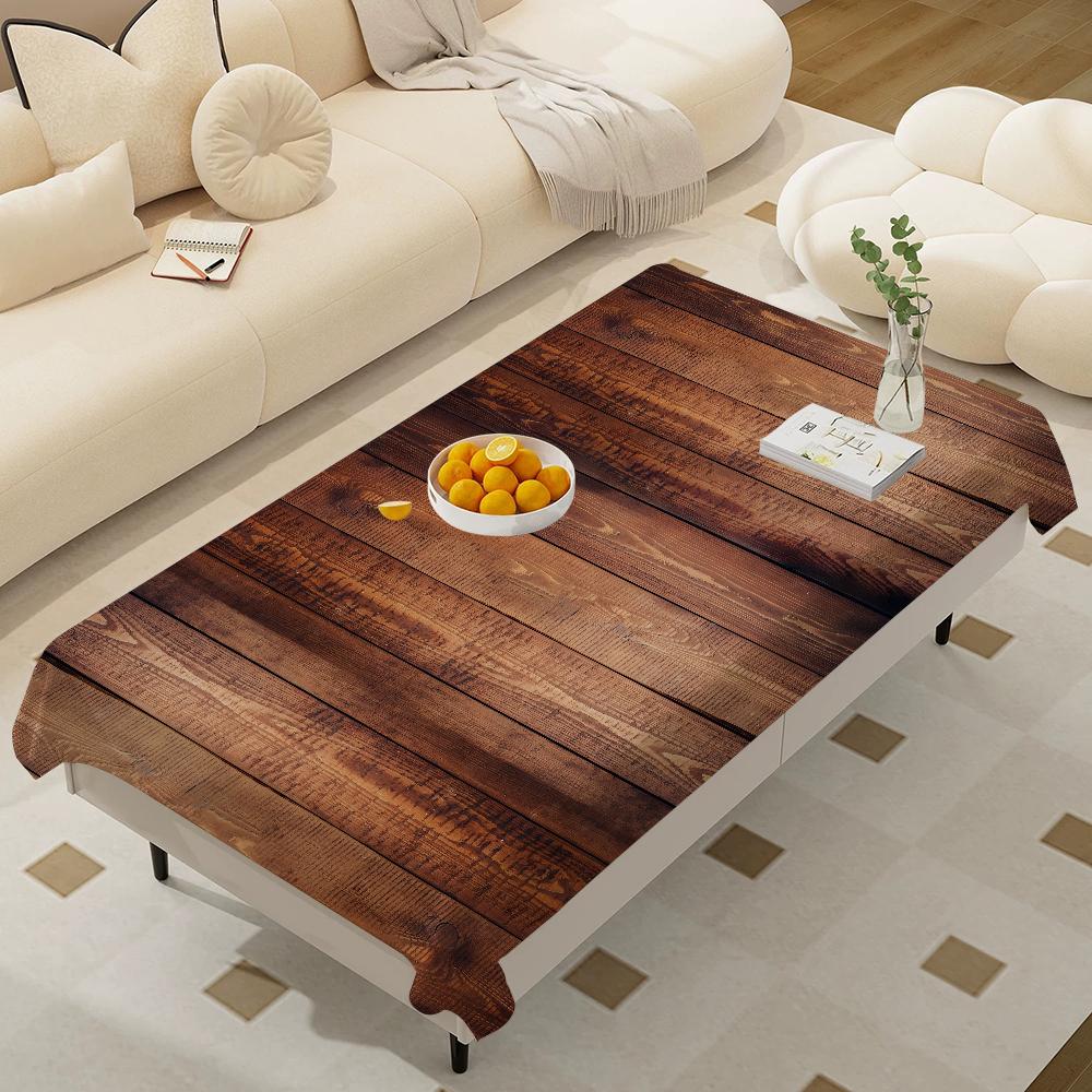 Красивые Деревянные Прямоугольные Скатерти Моющиеся Свадебная Вечеринка Кухня Обеденная Гостиная Украшение на День Рождения Стол