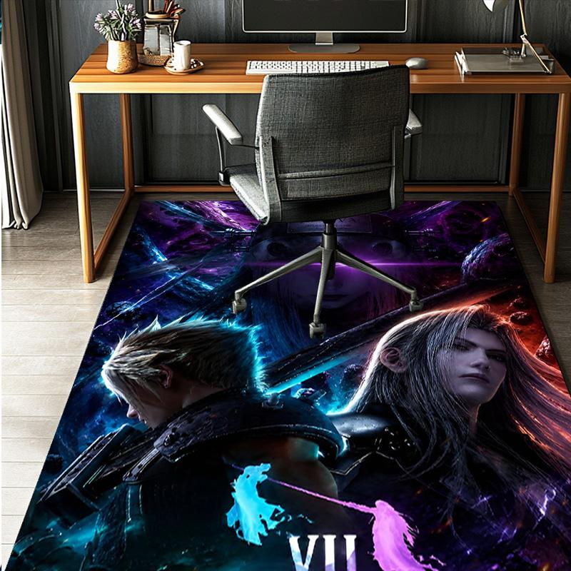 Final Fantasy Pattern Rug, Indoor/Outdoor Mat, for Picnic, Gameroom, Bedroom, Office, Living Room, Home Decor Carpet, Birthday Gift