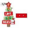 Unique Holiday Tree Ornaments 2D Wooden Christmas Tabletop Ornaments, Xmas Santa Colorful Room Snowman Sign with Stand, Party Decorations Festive