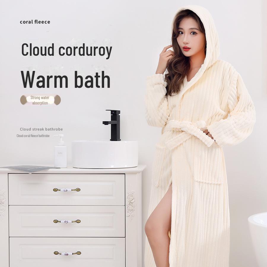 Мягкий коралловый флисовый банный халат для пары: Впитывающее воду, носимое полотенце, сексуальная домашняя пижама для взрослых