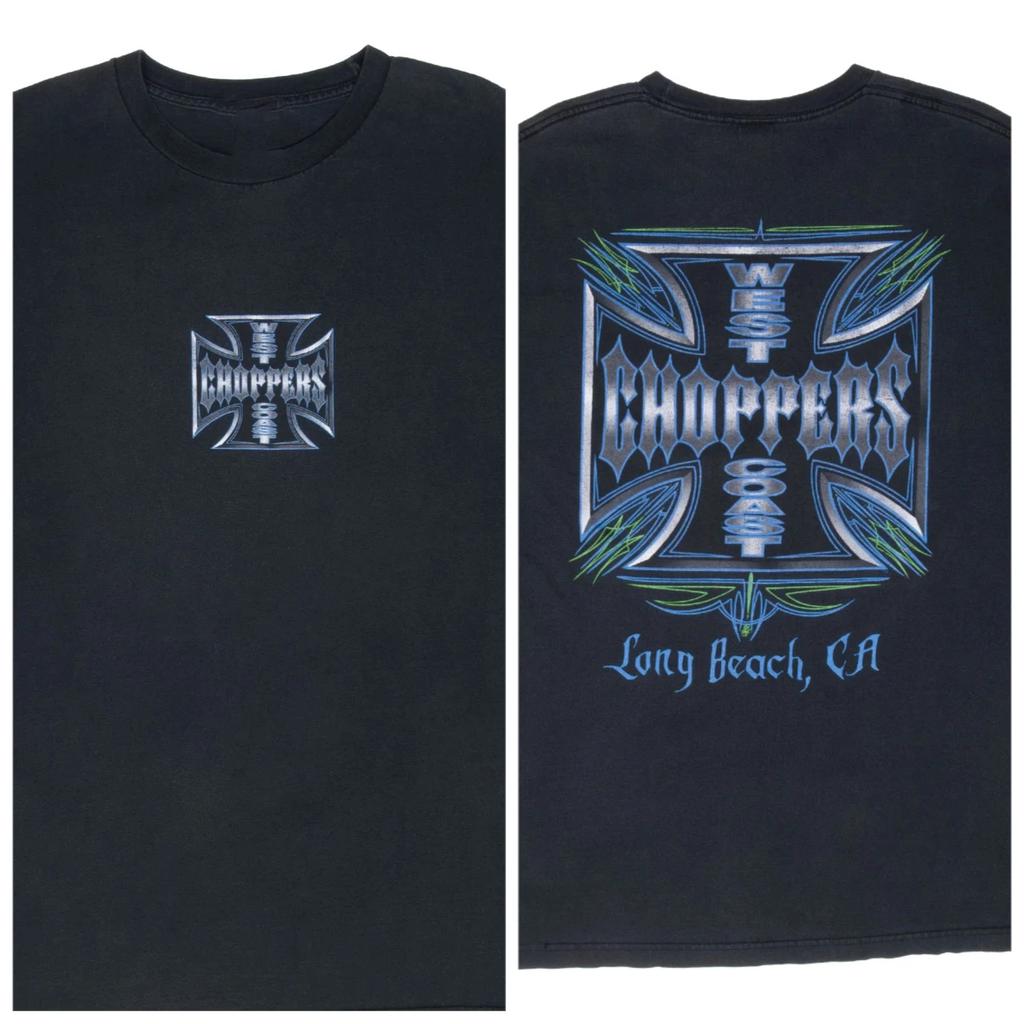 Летняя Новая West Coast Choppers Американская Уличная Принтованная Футболка с Коротким Рукавом Мужская и Женская Свободного Винтажного Стиля Старая Унисекс Футболка