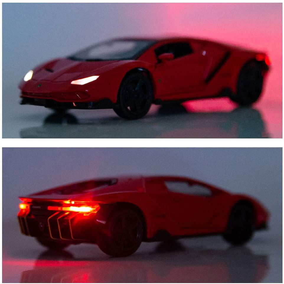 1:32 масштаба Lambo LP770, литая под давлением модель автомобиля из сплава, игрушечная модель автомобиля с откатным механизмом, звуком и светом для детей, взрослых, подарочная коллекция