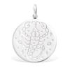 [R3860] - Silver 'Scorpion' Silver Pendant (rhodium) - 20 Mm